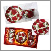 Kit de Xícaras para Chá Rosas - 12 Peças