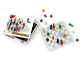 Jogo De Xadrez Com Peças Coloridas E Tabuleiro De Vidro